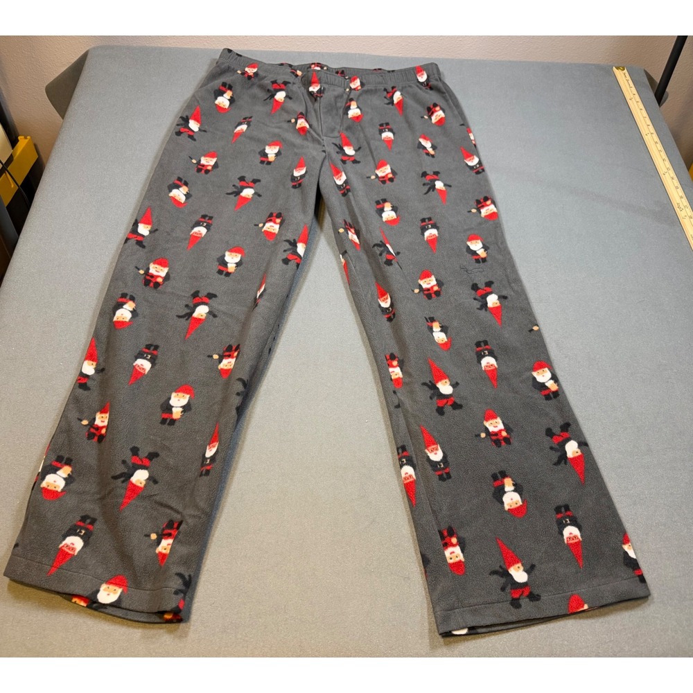 Target Christmas Gnome Santa Fleece Pajama Pants Gray Men's XL Holiday Sleepwear